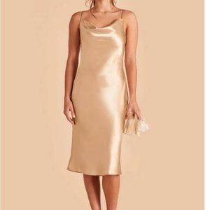 Birdy Grey LISA MIDI DRESS - SHINY SATIN GOLD